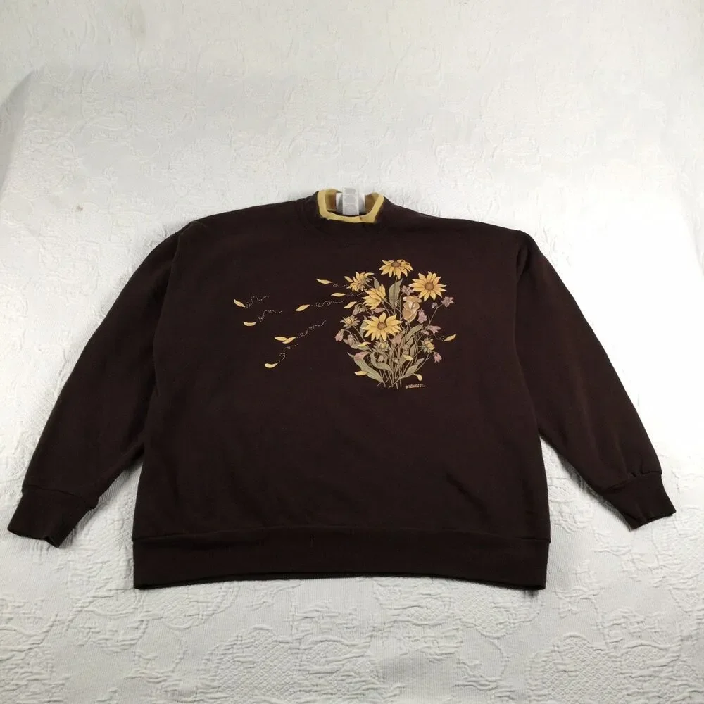 Vintage 90s Morning Sun Sweatshirt XLarge Nature Mouse Grandmacore Cottagegoth